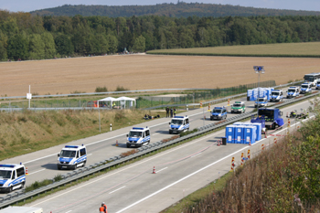A38 Autobahn Papstbesuch Etzelsbach Eichsfeld Vollsperrung Pilger Polizeikolonne Mobiltoiletten 89