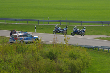 A 38 Bundesautobahn  Artern - Heldrungen Motorradpolizei Eskorte 9