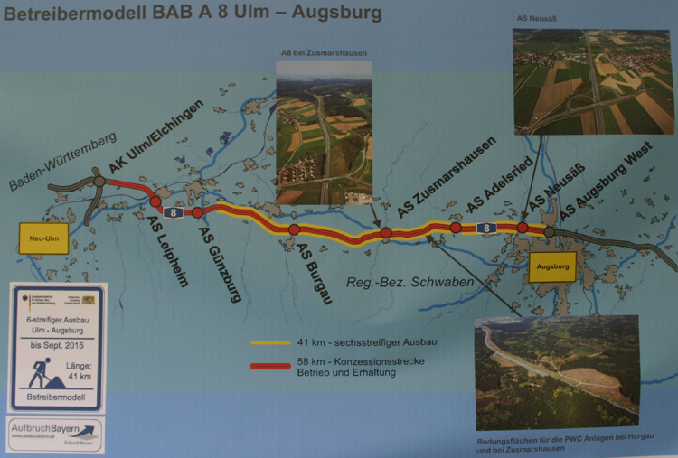 Autobahn A 8  Ausbau Günzburg - Augsburg  Pansuevia 541