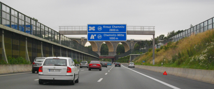 Autobahnkreuz Chemnitz A4 A72 16