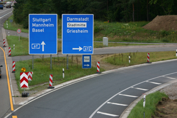 Bundesautobahn A672 Darmstadt Griesheim kürzeste Autobahn45