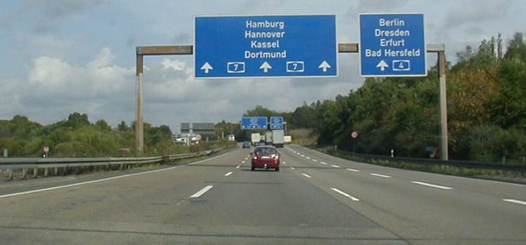 Kirchheimer Dreieck  Autobahn A 4 Autobahn A 7 