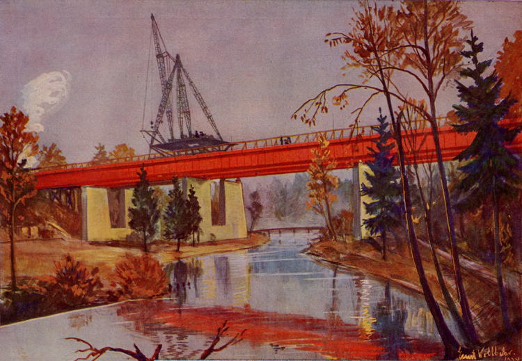 Prienbrücke bei Frasdorf November 1934 Ernst Vollbehr Autobahngemälde 