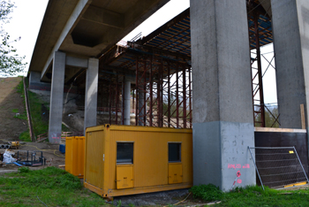 Schraudenbachtalbrücke in Bau Ersatzneubau Autobahnbrücke 32